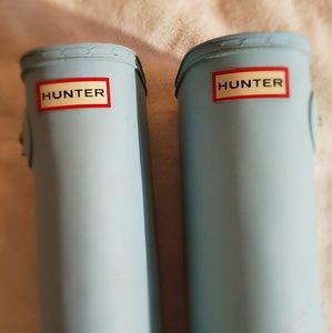 Baby blue hunter rain boots
